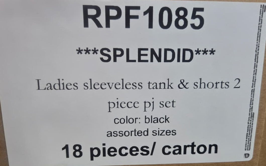 SPLENDID LADIES SLEEVELESS TANK & SHORTS 2 PIECE PJ SET STYLE RPF1085