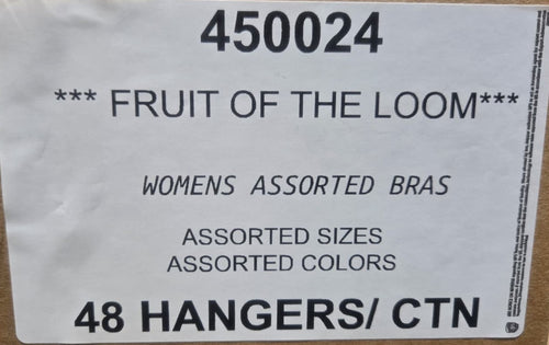 FRUIT OF THE LOOM WOMENS ASSORTED BRAS STYLE 450024