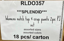 SPLENDID WOMENS NOTCH TOP & CROP PANTS 2PC PJ SET STYLE RLDO357