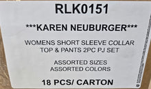 KAREN NEUBURGER WOMENS SHORT SLEEVE COLLAR TOP & PANTS 2PC PJ SET STYLE RLK0151