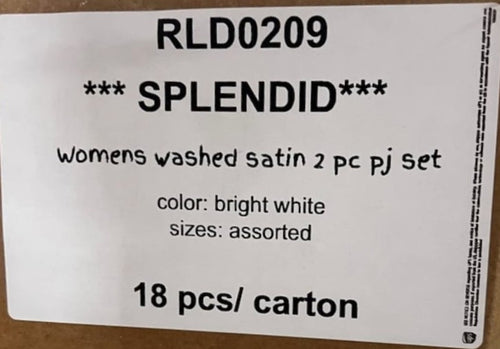 SPLENDID WOMENS WASHED SATIN 2PC PJ SET STYLE RLD0209