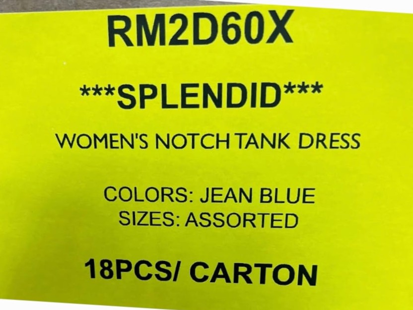 SPLENDID WOMEN'S NOTCH TANK DRESS STYLE RM2D60X