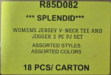 SPLENDID WOMENS JERSEY V-NECK TEE AND JOGGER 2 PC PJ SET STYLE R85D082