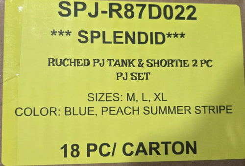 SPLENDID RUCHED PJ TANK & SHORTIE 2PC PJ SET STYLE SPJ-R87D022