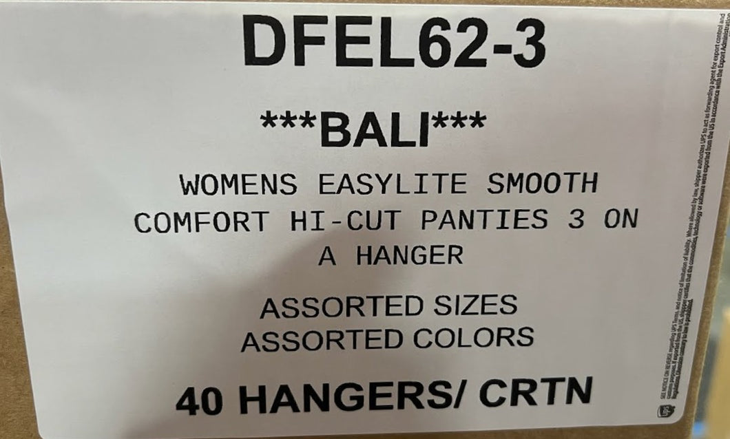 BALI WOMENS EASYLITE SMOOTH COMFORT HI-CUT PANTIES STYLE DFEL62-3