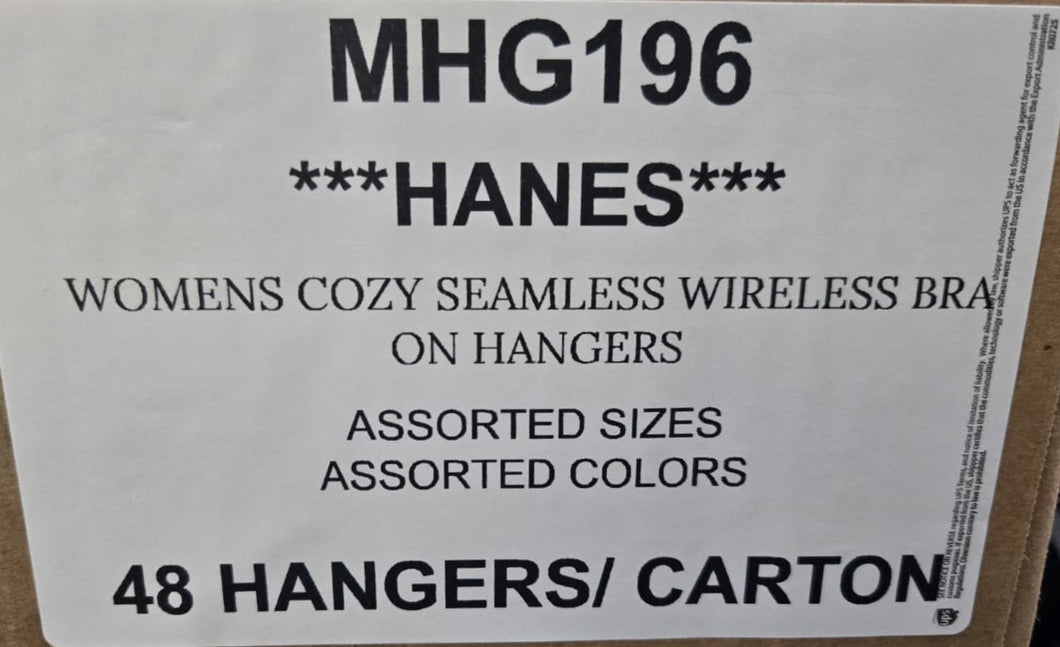 HANES WOMENS COZY SEAMLESS WIRELESS BRA STYLE MHG196