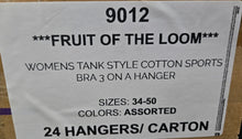 FRUIT OF THE LOOM WOMENS TANK STYLE COTTON SPORTS BRA STYLE 9012