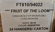 FRUIT OF THE LOOM GIRLS BUILT UP SPORTS BRA STYLE FT810/94022