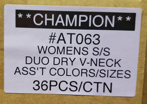 Champion Women's Knit T-Shirt V Neck Style AT063