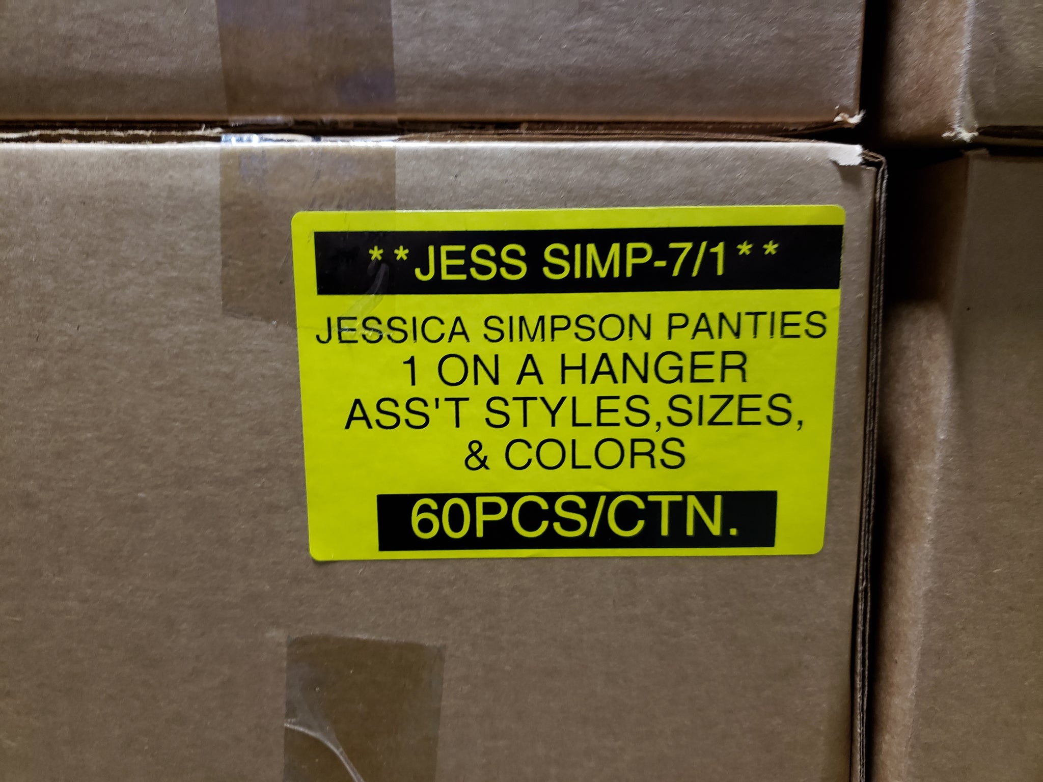 JESSICA SIMPSON PANTIES 1 ON A HANGER Style JESS SIMP-7/1