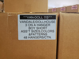VANDALE/DOLLHOUSE 3 ON A HANGER BOY SHORT Style VAN-DOLL-7/3