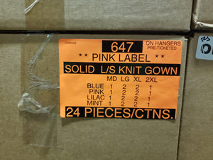PINK LABEL SOLID L/S KNIT GOWN Style 647