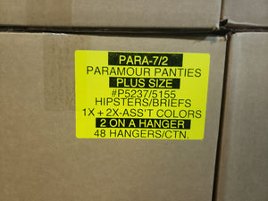 PARAMOUR PANTIES PLUS SIZES #P5237/5155 HIPSTERS/BRIEFS 2 ON A HANGER