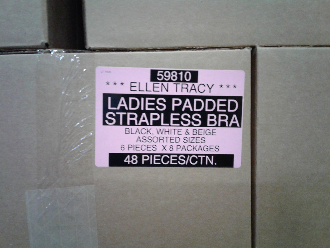 Ellen Tracy Ladies Padded Strapless Bra Style 59810