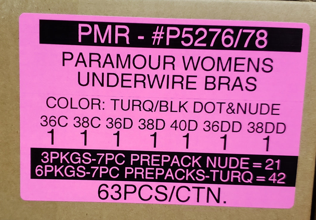 PARAMOUR WOMENS UNDERWIRE BRAS STYLE P5276/78