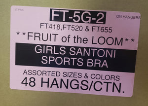 FRUIT OF THE LOOM GIRLS SANTONI SPORTS BRA STYLE FT-5G-2