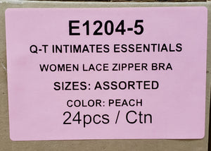 Q-T INTIMATES ESSENTIALS WOMEN LACE ZIPPER BRA STYLE E1204-5