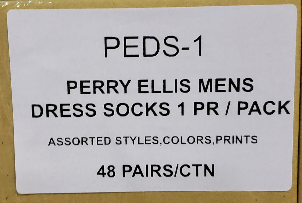 PERRY ELLIS MENS DRESS SOCKS 1 PR/PACK STYLE PEDS-1