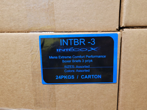 INTECOX MENS EXTREME COMFORT PERFORMANCE BOXER BRIEFS 3PR/PK STYLE INTBR-3