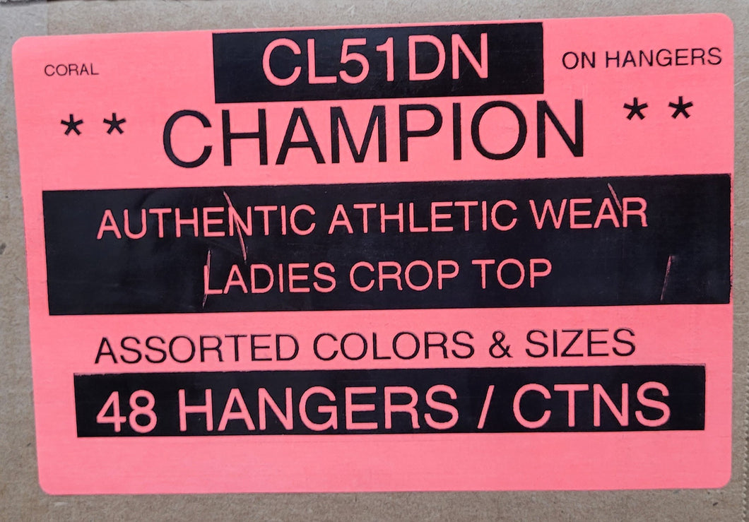 CHAMPION AUTHENTIC ATHLETIC WEAR LADIES CROP TOP STYLE CL51DN