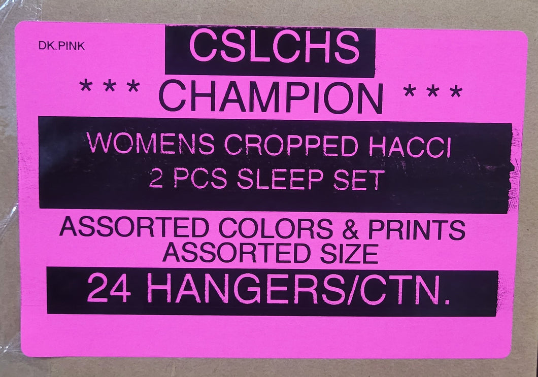 CHAMPION WOMEN'S CROPPED HACCI 2 PCS SLEEP SET STYLE CSLCHS