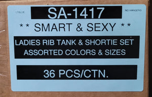 SMART & SEXY LADIES RIB TANK & SHORTIE SET STYLE SA-1417