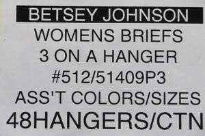 BETSEY JOHNSON WOMENS BRIEFS 3 ON A HANGER #512/51409P3