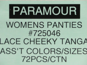 PARAMOUR WOMENS PANTIES #725046 LACE CHEEKY TANGA