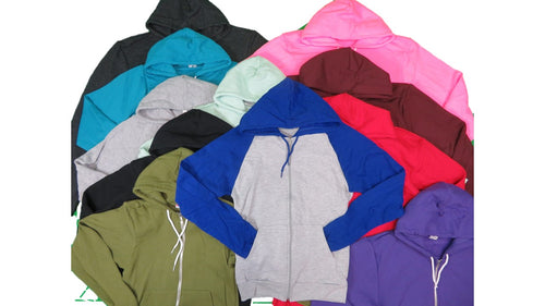 AMERICAN APPAREL MEN'S FLEECE L/S HOODIE/W ZIPPER STYLE AMER APP-MENS