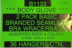 BODY GLOBE 2 PACK BASIC BRANDED SEAMLESS BRA W/RACERBACK STYLE B1133