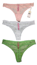 BETSEY JOHNSON 3 PACK LADIES LACE THONG STYLE BJTH-3