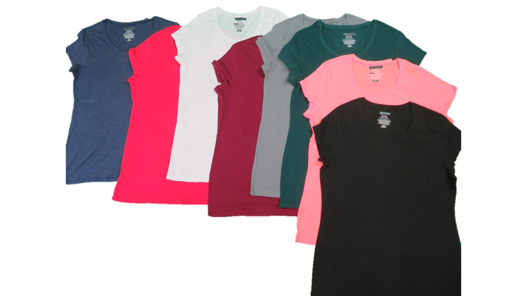 NO BOUNDARIES LADIES S/S SCOOP NECK SOLID TEE 60% COTTON 40% POLYESTER PRE PACK Style LM JH-11501 S