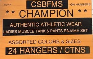 CHAMPION AUTHENTIC ATHLETIC WEAR LADIES MUSCLE TANK & PANTS PAJAMA SET STYLE CSBFMS
