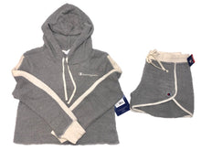 CHAMPION AUTHENTIC ATHLETIC WEAR LADIES CROPPED HOODIE & SHORTS PAJAMA SET STYLE CSLCPS