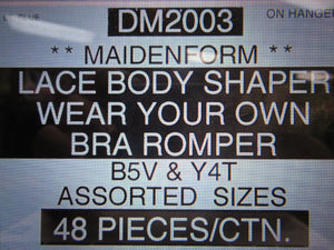 MAIDENFORM LACE BODY SHAPER WEAR YOUR OWN BRA ROMPER Style DM2003