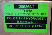 FELINA LADIES S/S 2PK VNECK TEE SHIRT STYLE 1395369/2