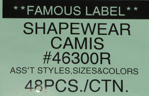 FAMOUS LABEL SHAPEWEAR CAMIS STYLE 46300R