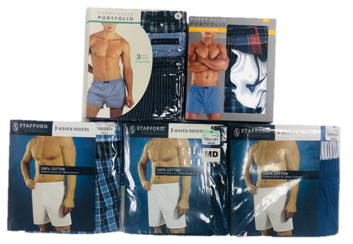 FAMOUS NAME BRANDS MENS WOVEN BOXERS - 3 PACK STYLE FNBBOX-3
