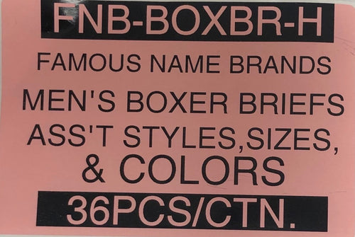 FAMOUS NAME BRANDS MENS BOXER BRIEFS STYLE FNB-BOXBR-H
