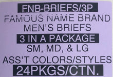 FAMOUS NAME BRANDS MENS BRIEFS 3 IN A PACKAGE STYLE FNB-BRIEFS/3P