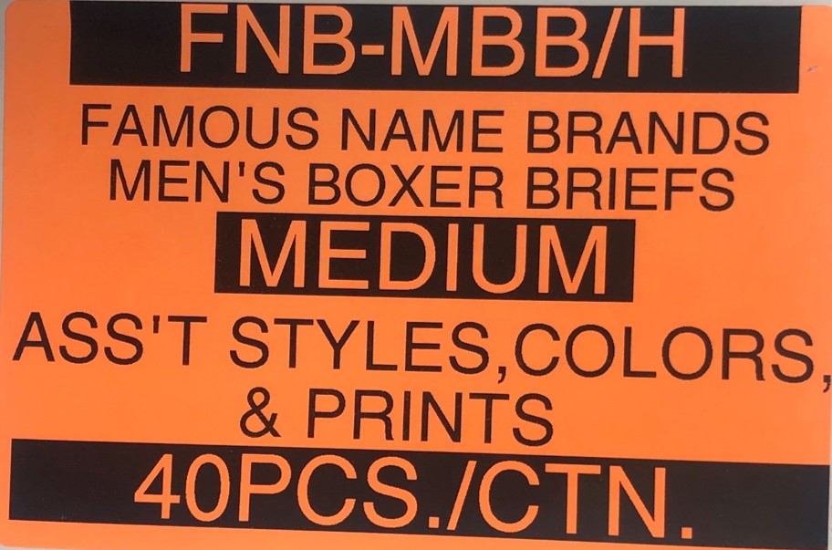 FAMOUS NAME BRANDS MENS BOXER BRIEFS STYLE FNB-MBB/H