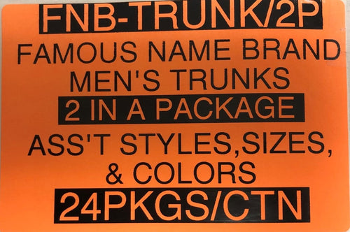 FAMOUS NAME BRANDS MENS TRUNKS 2 IN A PACKAGE STYLE FNB-TRUNK/2P