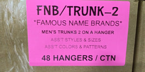 FAMOUS NAME BRANDS MEN'S TRUNKS 2 ON A HANGER STYLE FNB/TRUNKS-2