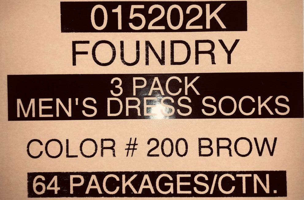 THE FOUNDRY SUPPLY CO. 3PK MENS DRESS SOCKS STYLES 015202K