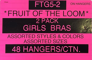 FRUIT OF THE LOOM 2 PACK GIRLS BRAS STYLE FTG5-2