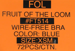 FRUIT OF THE LOOM WIRE-FREE BRA Style FT514