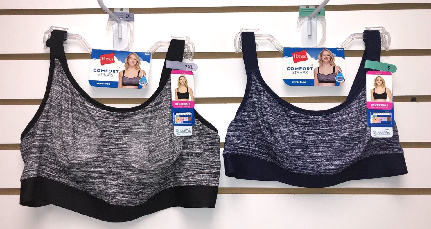 HANES HER WAY WIREFREE BRAS REVERSIBLE COMFORTABLE STRAPS STYLE G550 –  Atlantic Wholesale
