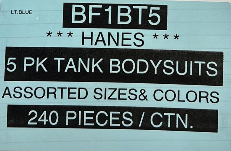 HANES 5 PK TANK BODYSUITS STYLE BF1BT5