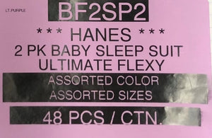 HANES 2 PK BABY SLEEP SUIT UTIMATE FLEXY STYLE BF2SP2