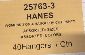 Hanes Womens 3 on a Hanger  Hi-Cut Panty Style 25763-3